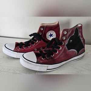 Converse Chuck Taylor All Star Hi Top Sneakers Chili Paste Red M8 W10 Painted